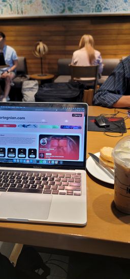 My old MacBook at Starbucks