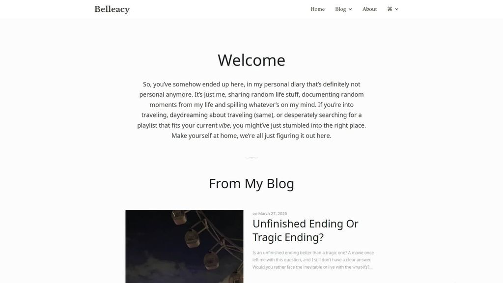 Belle website screenshot